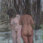 Two Bathers at a Stream